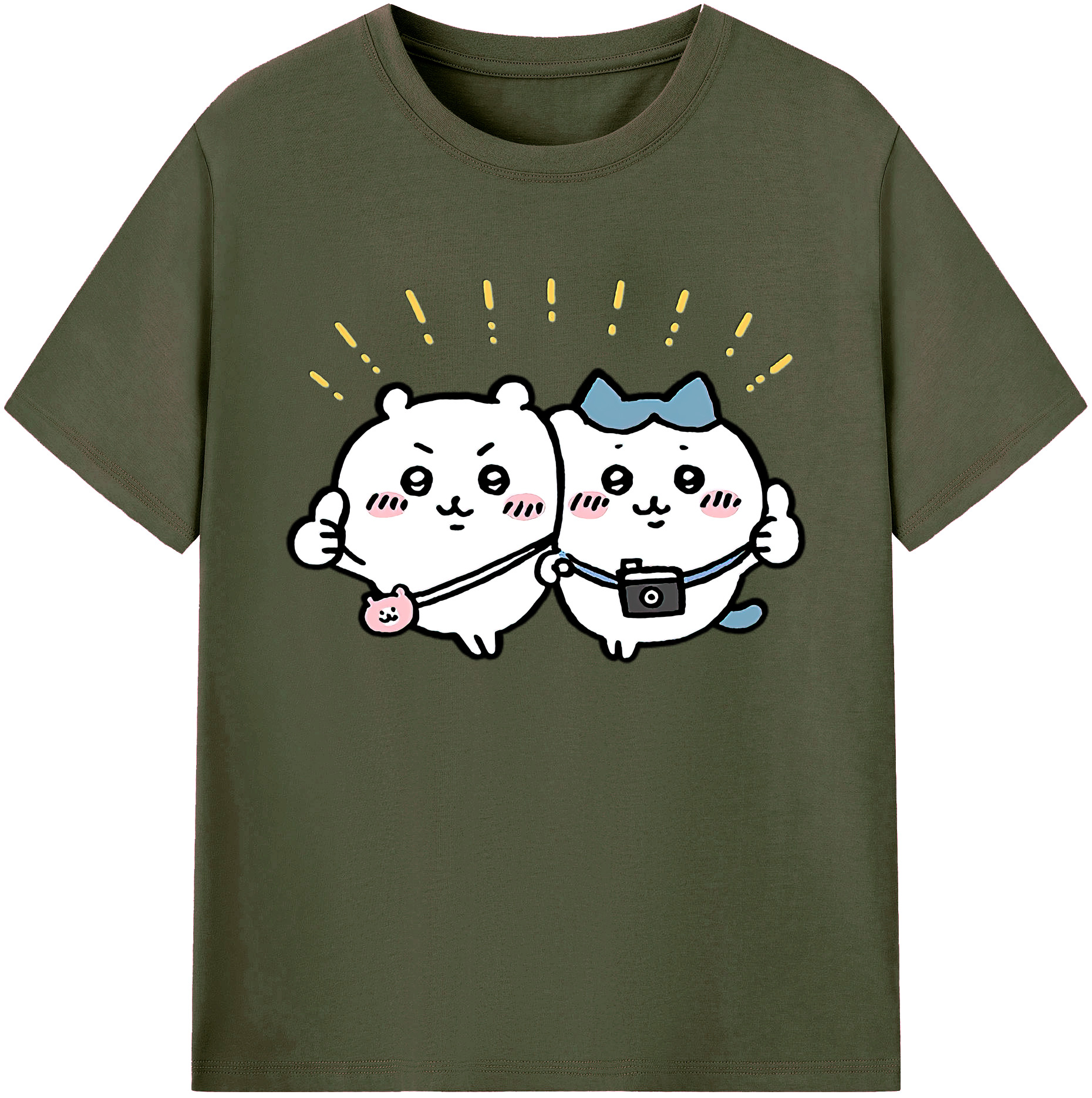 （画像用） ちいかわ ちいかわ Chii-kawa chiikawa 綿100％ メンズ半袖Tシャツ｜肌触りやわらか＆通気性